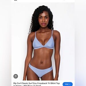 Rip Curl Bikini Mid Blue Top Size Small Bottom Size Medium